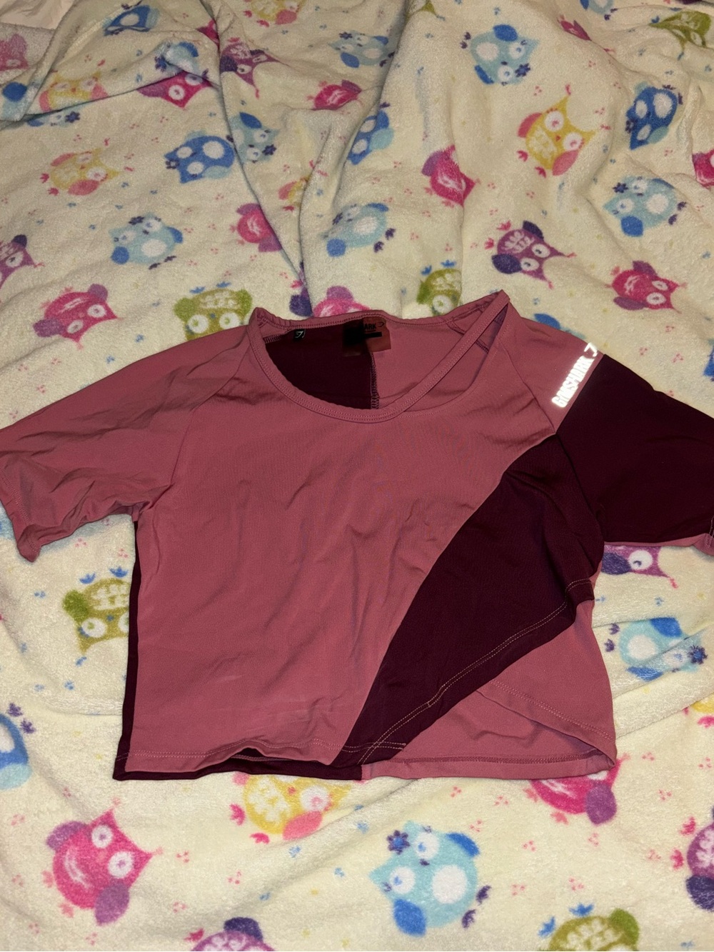 Gymshark Pink & Plum Cropped Workout Tee